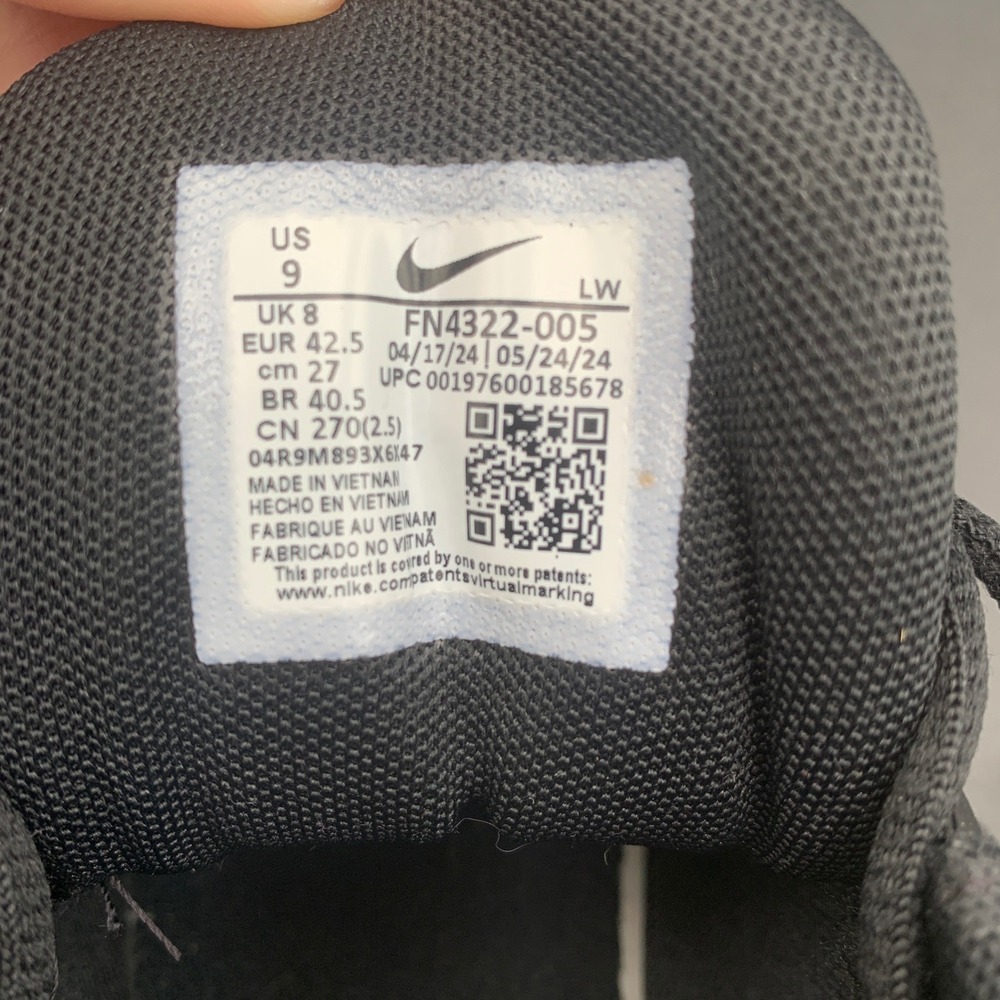 Nike Precision VII Basketball Shoes Black White Iron Grey FN4322-005 Mens 9 - Picture 8 of 8